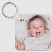 Funny Record Red Dot Custom Photo キーホルダー (正面)
