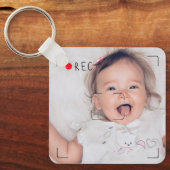 Funny Record Red Dot Custom Photo キーホルダー (正面)