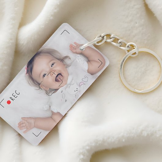 Funny Record Red Dot Custom Photo キーホルダー