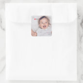 Funny Record Red Dot Custom Photo スクエアシール (バッグ)