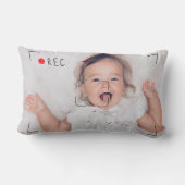 Funny Record Red Dot Custom Photo ランバークッション (裏面)