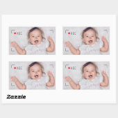 Funny Record Red Dot Custom Photo 長方形シール (シート)