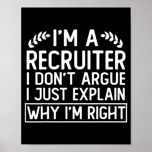 Funny Recruiter Design Saying_ I M A Recruiter I D ポスター (正面)