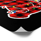 Funny Red And Black Buffalo Plaid Axolotl Christma ポスター (角)