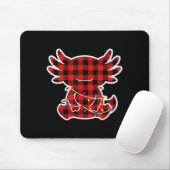Funny Red And Black Buffalo Plaid Axolotl Christma マウスパッド (マウス)