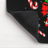 Funny Red And White Candy Cane Xmas Lights Santa C マウスパッド (コーナー)