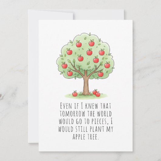 Funny Red Apple Eat a Red Apple Day サンキューカード (正面)