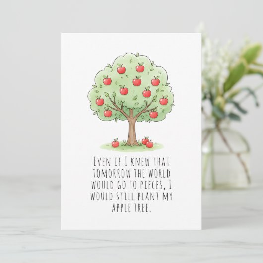 Funny Red Apple Eat a Red Apple Day サンキューカード (スタンド正面)