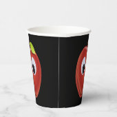 Funny Red Apple with Googly Eyes 紙コップ (右)