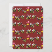 Funny Red Bee Themed Balloon Christmas Party 招待状 (裏面)