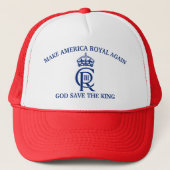 Funny Red Blue Make America Royal Again Flag キャップ (正面)