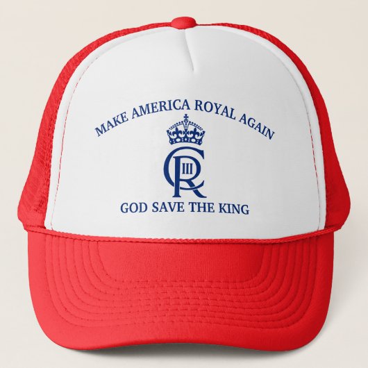 Funny Red Blue Make America Royal Again Flag キャップ (正面)