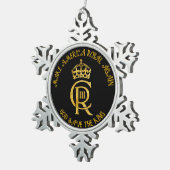 Funny Red Blue Make America Royal Again Flag スノーフレークピューターオーナメント (右)