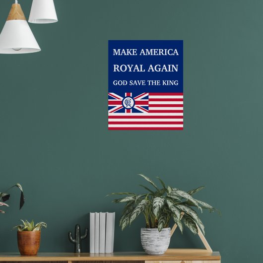 Funny Red Blue Make America Royal Again Flag ポスター (リビング1)