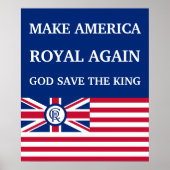 Funny Red Blue Make America Royal Again Flag ポスター (正面)