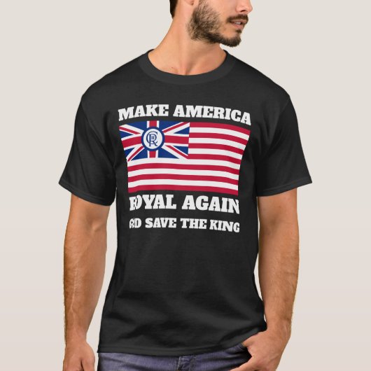 Funny Red Blue Make America Royal Again Flag Tシャツ (正面)