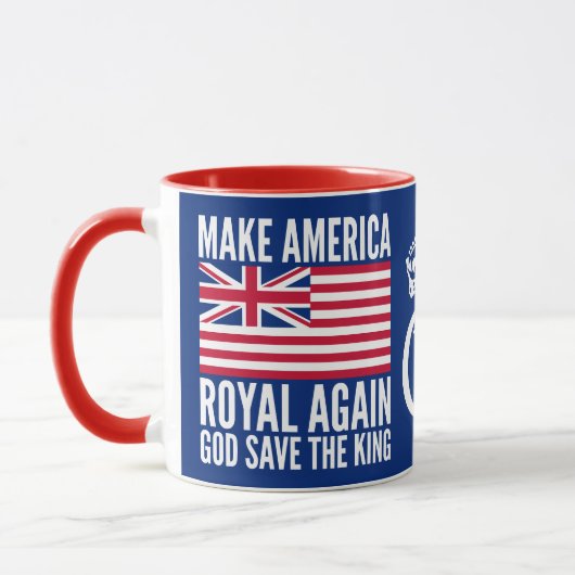 Funny Red Blue White Make America Royal Again Flag マグカップ (左)
