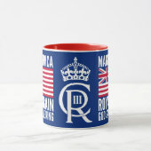 Funny Red Blue White Make America Royal Again Flag マグカップ (中央)