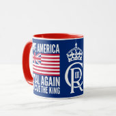 Funny Red Blue White Make America Royal Again Flag マグカップ (正面左)