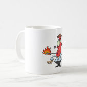 Funny Red Face Man with Thermometer Fever コーヒーマグカップ (正面左)