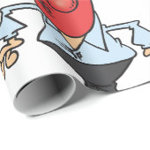 Funny Red Face Man with Thermometer Fever ラッピングペーパー (ロールコーナー)