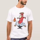 Funny Red Face Man with Thermometer Fever Tシャツ (正面)