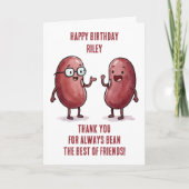 Funny Red Kidney Bean Best Friend Birthday カード (正面)