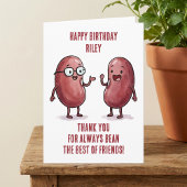 Funny Red Kidney Bean Best Friend Birthday カード