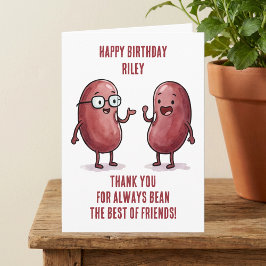 Funny Red Kidney Bean Best Friend Birthday カード