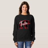 Funny Red Plaid Buffalo Bear Apparel, Fun Tata Paj スウェットシャツ (正面フル)