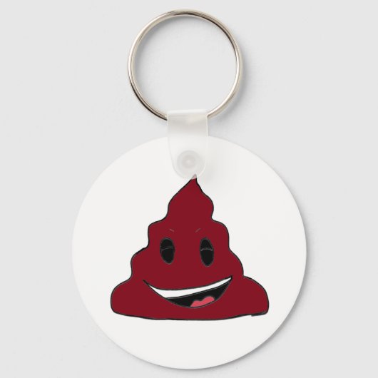 Funny Red Poop Emoji Keychain キーホルダー (正面)