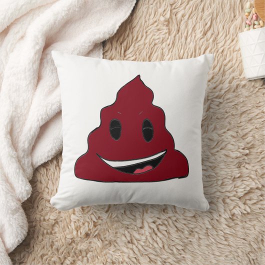 Funny Red Poop Emoji Pillow クッション (ブランケット)