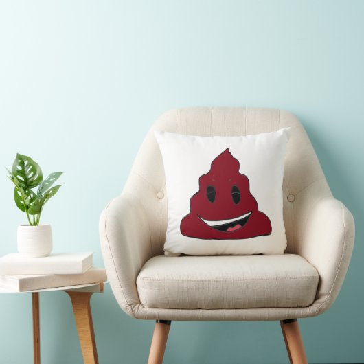 Funny Red Poop Emoji Pillow クッション (椅子)