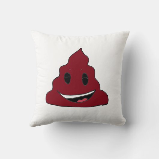 Funny Red Poop Emoji Pillow クッション (裏面)