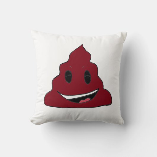 Funny Red Poop Emoji Pillow クッション (正面)