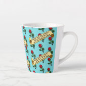 Funny Red Roses Are Red Coffee Poem Ribbon Pattern カフェラテマグ (右)