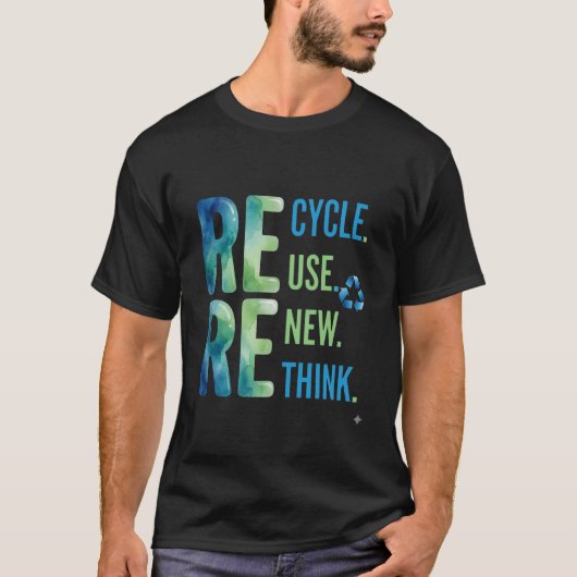 funny Reduce Reuse Recycle Eco Friendly Tシャツ (正面)