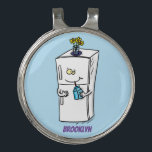 Funny refrigerator cartoon illustration ゴルフハットクリップ<br><div class="desc">Cute refrigerator cartoon illustration.</div>
