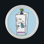 Funny refrigerator cartoon illustration ラペルピン<br><div class="desc">Cute refrigerator cartoon illustration.</div>