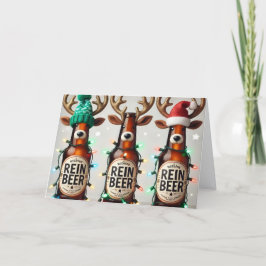 Funny Rein Beer Holiday Card シーズンカード