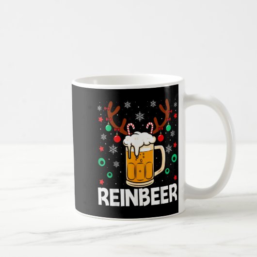 Funny Reinbeer Winedeer Beer Wine Matching Couples コーヒーマグカップ (右)