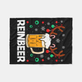 Funny Reinbeer Winedeer Beer Wine Matching Couples フリースブランケット (正面(横))