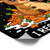 Funny Reindeer Carrot Hoarder Christmas Design  ポスター (角)