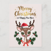 Funny Reindeer Christmas Greeting Cards, 2025 シーズンポストカード (正面)