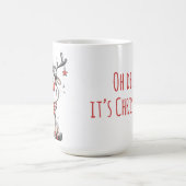 Funny Reindeer Christmas Mug – Oh Deer! コーヒーマグカップ (中央)