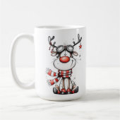 Funny Reindeer Christmas Mug – Oh Deer! コーヒーマグカップ (左)