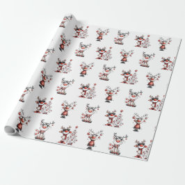 Funny Reindeer Christmas Wrapping Paper – Oh Deer! ラッピングペーパー