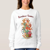 Funny Reindeer Games Christmas Hoodie スウェットシャツ (正面)