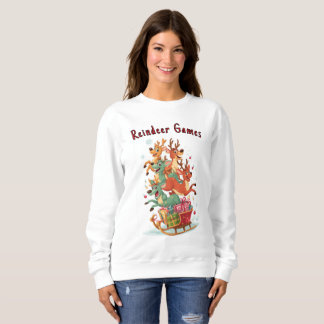 Funny Reindeer Games Christmas Hoodie スウェットシャツ