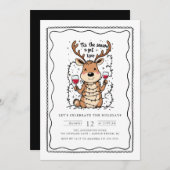 Funny Reindeer Holiday Party Invitation 招待状 (正面/裏面)